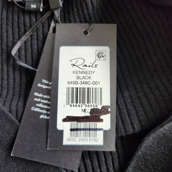Rails Womens Black Ribbed Kennedy Sweater Size Medium NWT - Picture 10 of 16